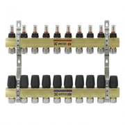 Колекторний блок з витратомірами та євроконусами Raftec GOLD 1"х10 LCR-1.10 